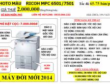 Cho thuê máy photocopy màu Ricoh AFICIO MP C6501 / 7501